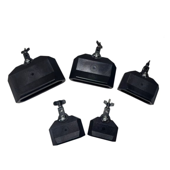 JWQFBC Mountable Percussion Blocks High and Low Pitch Tones Mountable Temple Blocks Good Sound Cowbell Substitute for Studio Sound Production, Band Practice