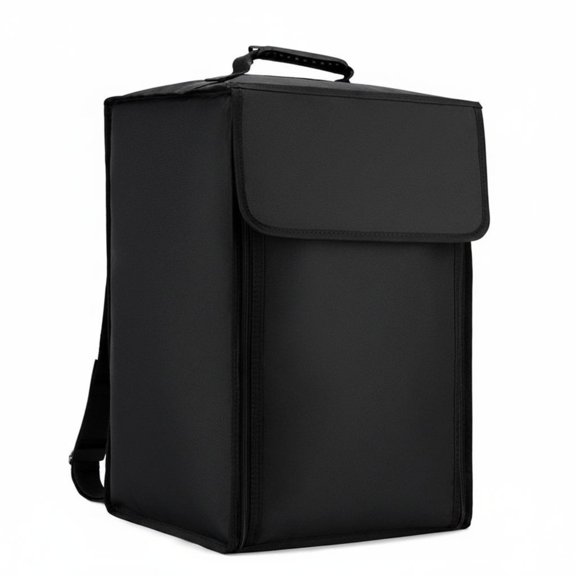 JWQFBC Percussion Box Backpack Bag Thickened Padding Padded Percussion Box Bag Shoulder Straps Musical Instrument Gear for Percussionists, Drummers, Travel, Black