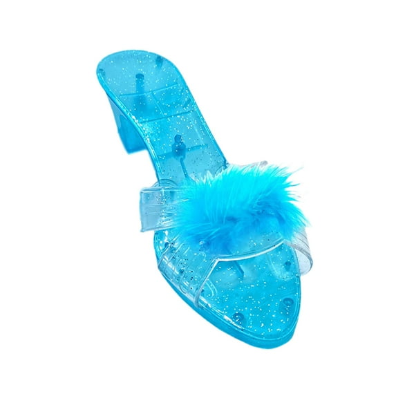 JWQFBC Princess Shoes Fancy Dress Multifunctional Beautiful Heels Slip on Shoe for Kids Blue