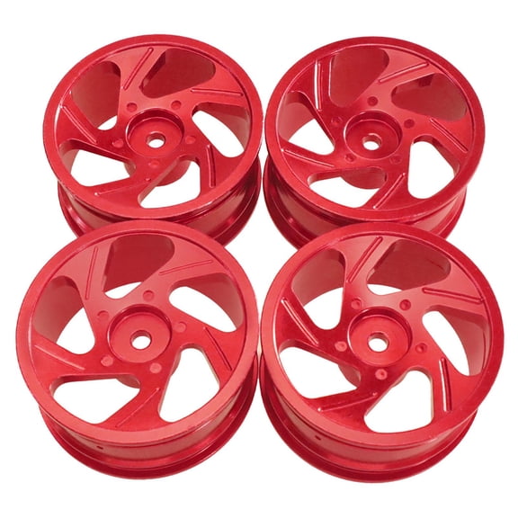 JWQFBC RC Metal Wheel Rim Hubs 52mm Replacement Beadlock Wheel Hubs 1/12 RC Crawler Car Red