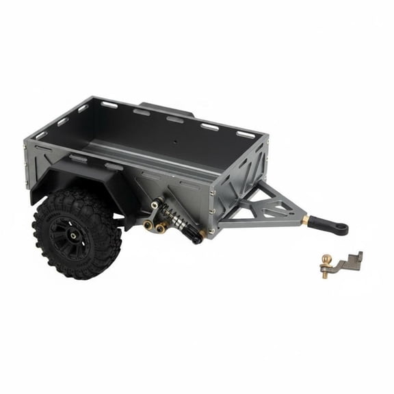 JWQFBC RC Utility Trailer Simulation Design Miniature Tow Trailer Scale Realistic Model Vehicle Accessory for Display