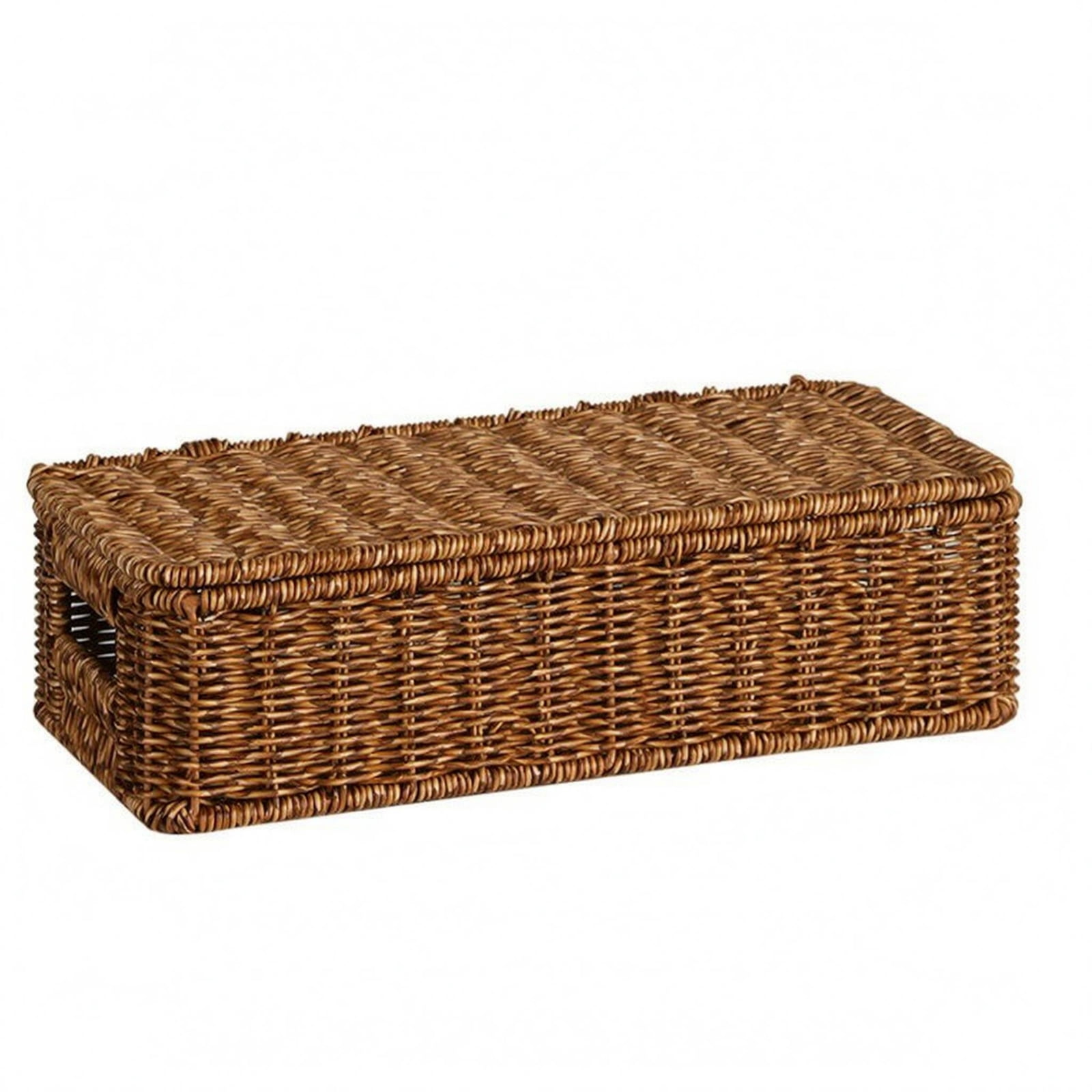 JWQFBC Rattan Storage Box with Lid Rattan Storage Box Rectangular ...