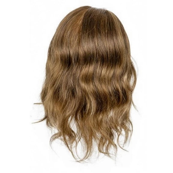 JWQFBC Real Hair Practice Head Wavy Real Hair Mannequin Head Straightenable for Stylists, Beauty School, Brown