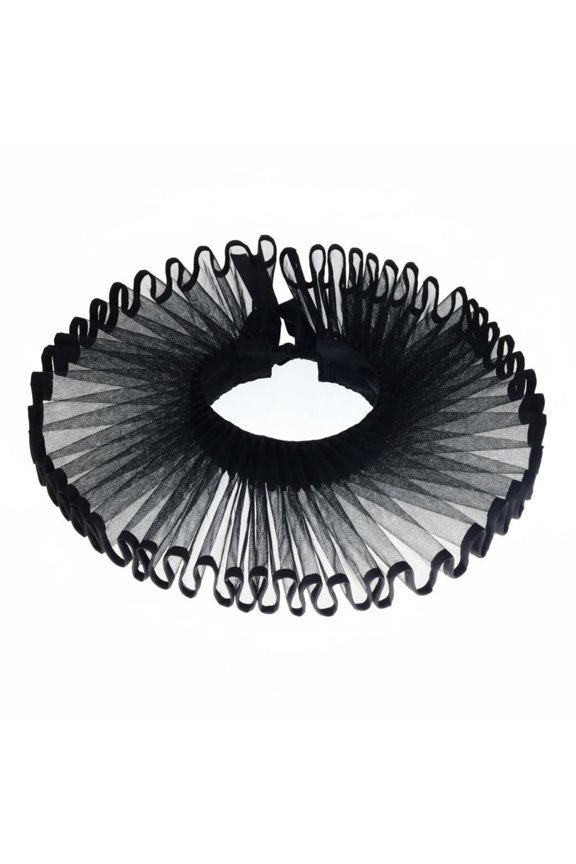 Ruff Dramatic Oversized Design Elizabethan Neck Ruff Adjustable Ribbon Tie Fake Neck for Cosplayers, Halloween