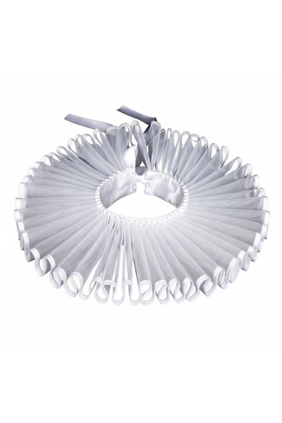Ruff Dramatic Oversized Design Elizabethan Neck Ruff Adjustable Ribbon Tie Fake Neck for Cosplayers, Halloween