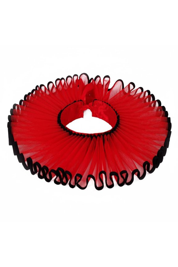 Ruff Dramatic Oversized Design Elizabethan Neck Ruff Adjustable Ribbon Tie Fake Neck for Cosplayers, Halloween