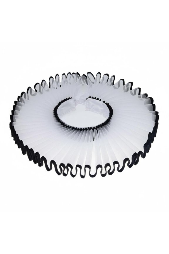 Ruff Dramatic Oversized Design Elizabethan Neck Ruff Adjustable Ribbon Tie Fake Neck for Cosplayers, Halloween