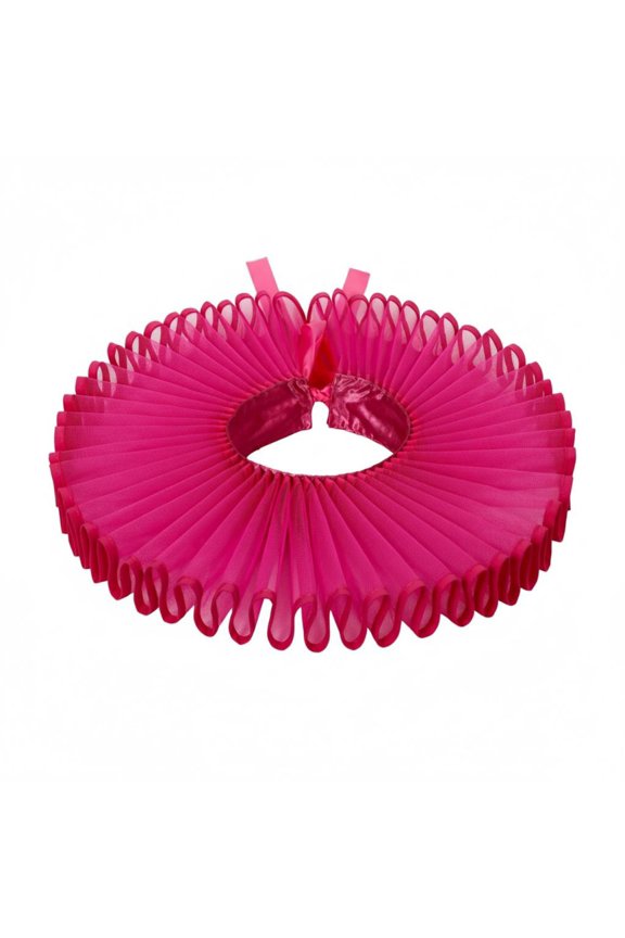 Ruff Dramatic Oversized Design Elizabethan Neck Ruff Adjustable Ribbon Tie Fake Neck for Cosplayers, Halloween