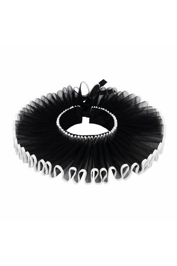 Ruff Dramatic Oversized Design Elizabethan Neck Ruff Adjustable Ribbon Tie Fake Neck for Cosplayers, Halloween