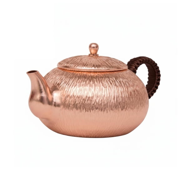 JWQFBC Side Handle Teapot Elegant Pattern Hammered Copper Teapot Thickened Thick Copper Kettle Water Boiling, Copper