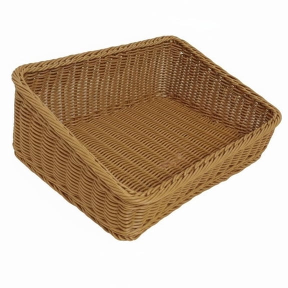 JWQFBC Slanted Opening Display Basket Versatile Angled Woven Basket Space-Saving Design Wicker Storage Bin for Bakery, Kitchen Countertop