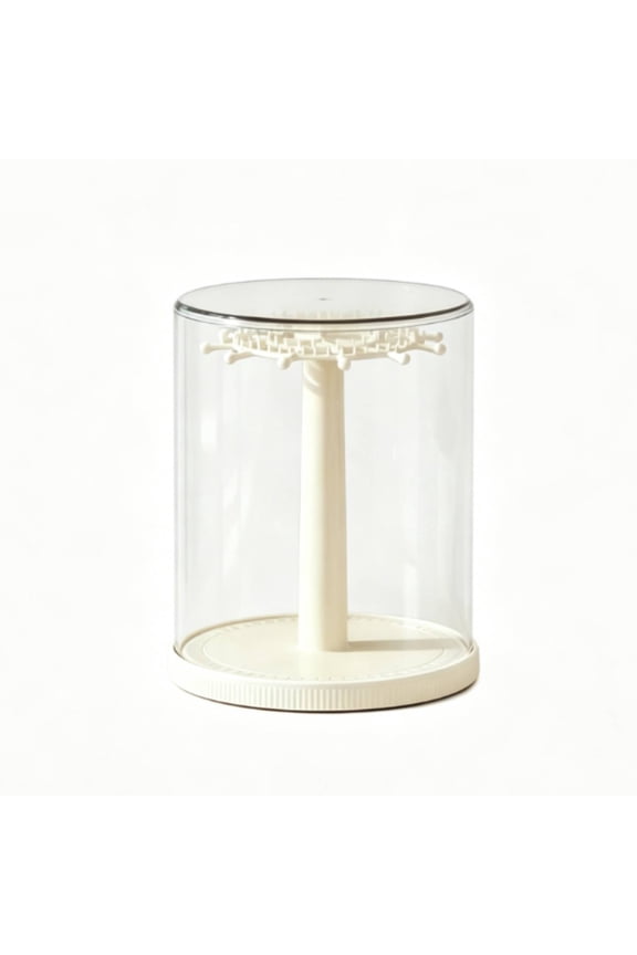 Stackable Display Case Clear View Rotating Keychain Display Dustproof Transparent Hanging Charm Organizer for Collectors