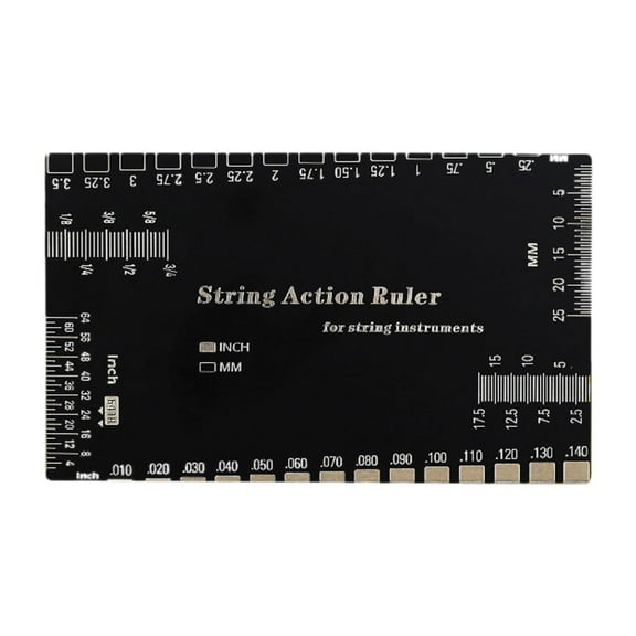 JWQFBC Stainless Steel String Action Ruler String Height Measuring Tool for Maintenance Black B