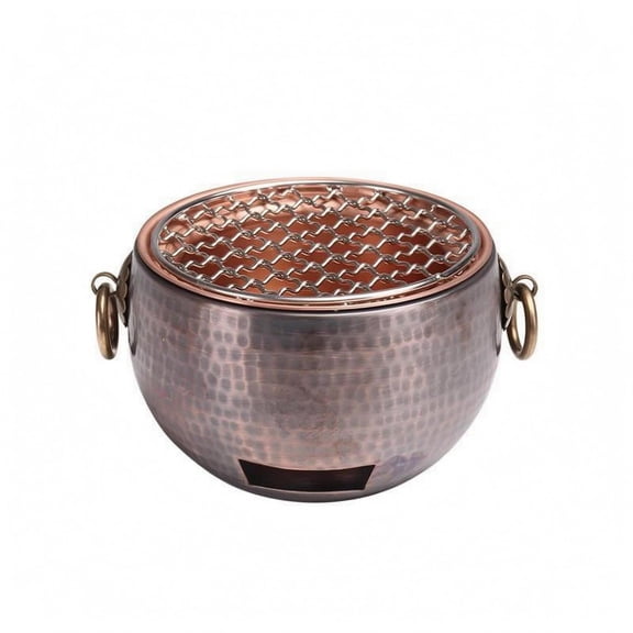 JWQFBC Tabletop Briquette Burner Compact Portable Briquette Burner Hammered Metal Heating Appliance, Small Standard