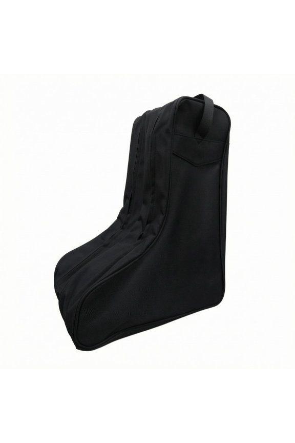 Tall Boot Bag Zipper Closure Boot Storage Bag Structured, Black