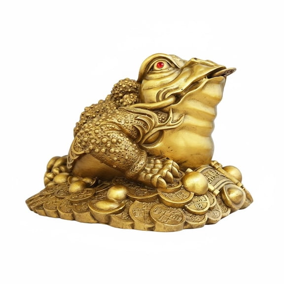 JWQFBC Three Legged Frog Statue Feng Shui Three-Legged Frog Figurine Chinese Wealth Symbols Decor for Store, Home