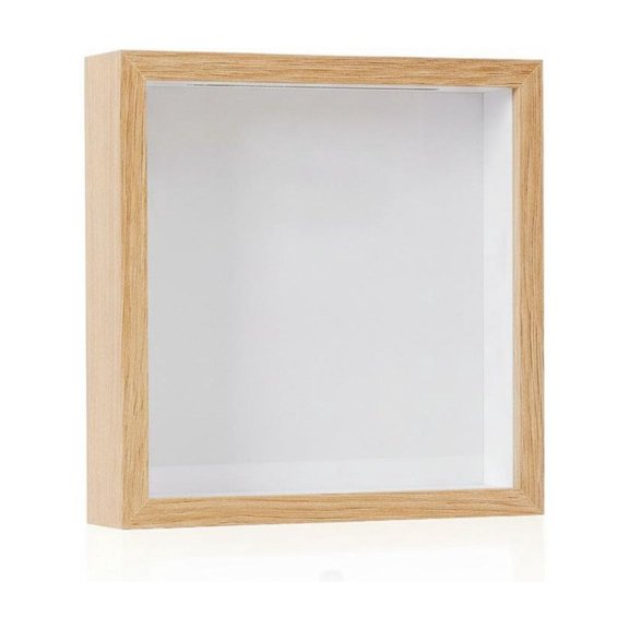 JWQFBC Ticket Display Holder Deep Ticket Shadow Top Slot Slot Memory Display Case for Concert Tickets, Travel Memories, Wood, 20x20cm