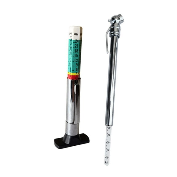JWQFBC Tire Tread Depth Gauge Pencil Tire Pressure Gauge Accessories Stainless Steel