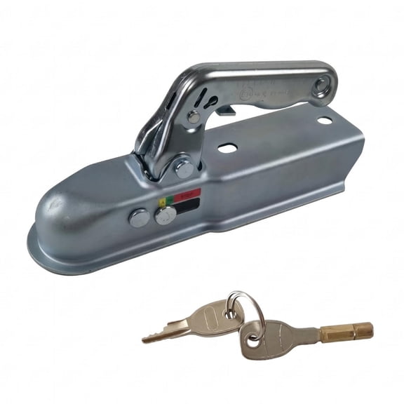 JWQFBC Trailer Hitch Coupler Hinged Latch Metal Trailer Coupler Side-Release , 50x60 Square E-mark
