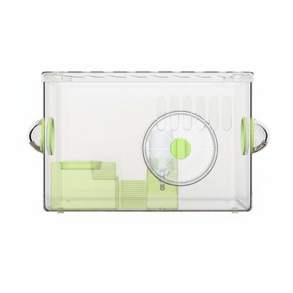 JWQFBC Transparent Hamster Cage Well-Ventilated Clear Acrylic Hamster Cage Modular Design Small Animal Enclosure for Beginners