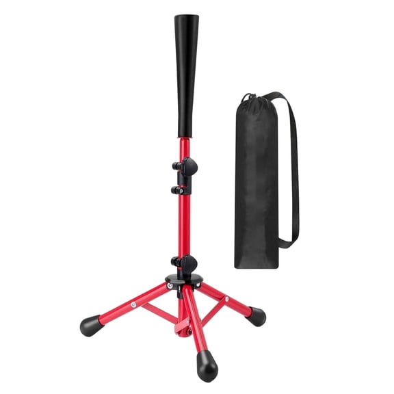 JWQFBC Tripod Batting Tee Foldable Adjustable Baseball Tee  Training Stand for Beginners, Kids, Outdoor, Practice Field, Red+Kids 55-78cm