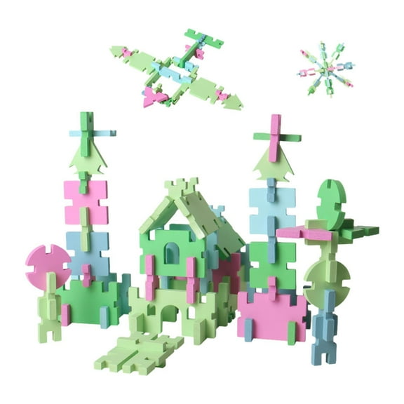 JWQFBC Wooden Pattern Blocks Set DIY Building Blocks Set Birthday Gift Practical Parent