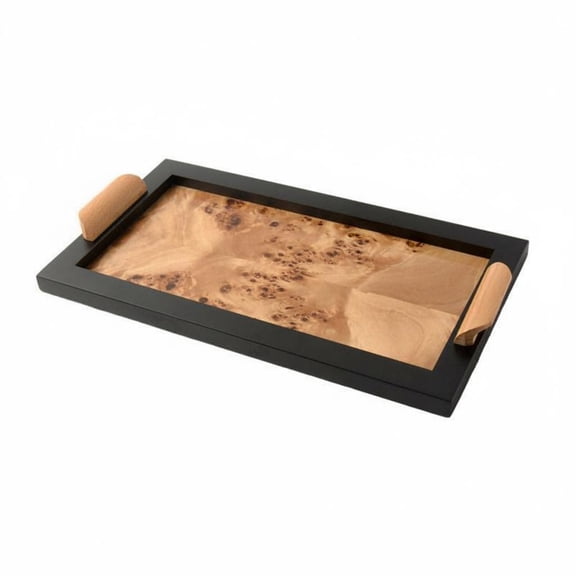 JWQFBC Wooden Tray Farmhouse Decor Rectangular Tray Raised Edges Serving Board