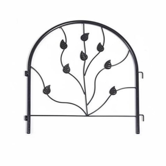 JWQFBC Wrought Iron Fence Panel Decorative Garden Border Waterproof Interlocking Landscape Fence for Yard, Park
