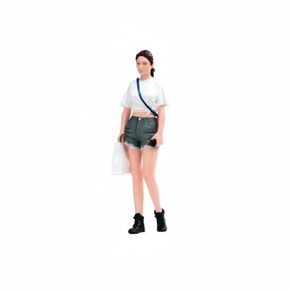 JWQFBC girl Figure Finely Detailed Painted Female Miniature Realistic Pose Ponytail Girl Model for Collectors