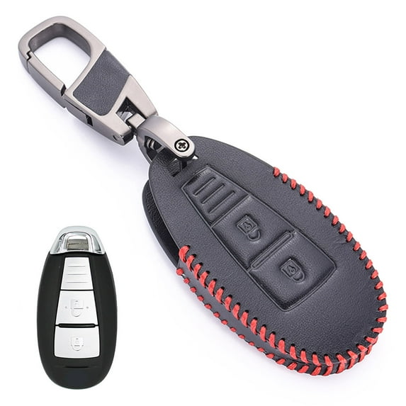 JWQI 1PC Key Fob Cover Case, Premium PU Leather Keyless Entry Remote, Full Protection Key Fob Shell Case Compatible For Suzuki Vitara Swift Ignis Kizashi SX4 Baleno Ertiga 2016 2017 2018 2019