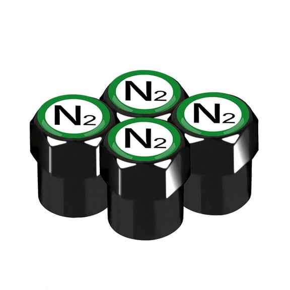 JWQI 4PCS Universal Car DIY Wheel Tire Air Valve Caps Stem Air Airtight Cover Car Stickers For N2 Nitrogen Cars Motor Auto Accessories Car Styling Decor Gift,Black