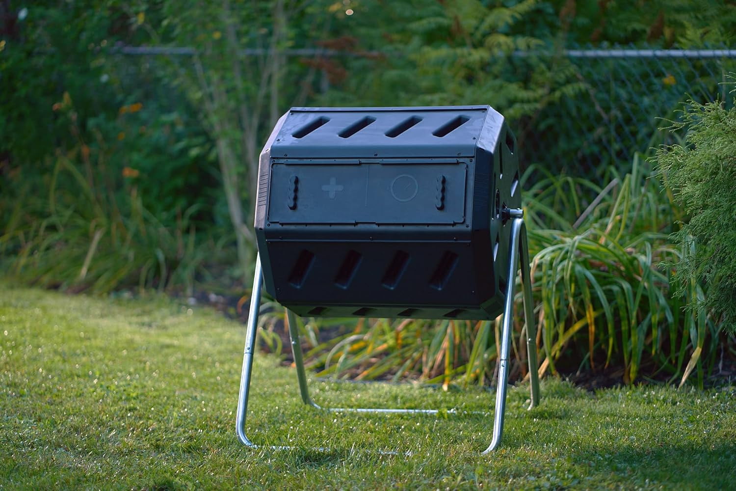 JWRWEF 37‑Gallon Dual‑Chamber Tumbling Composter – Canadian‑Made 100% ...