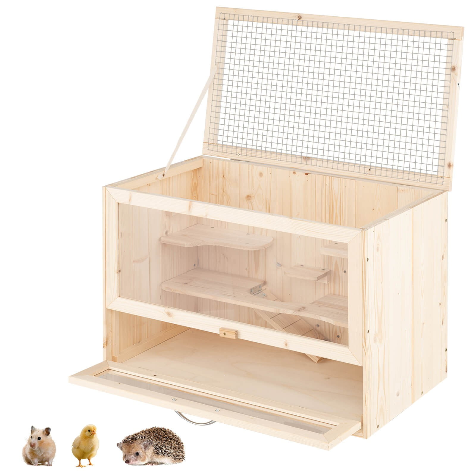 Jwrwef Wooden Hamster Cage With Flip Roof Multi Ladder Playpen Photo Inspiration