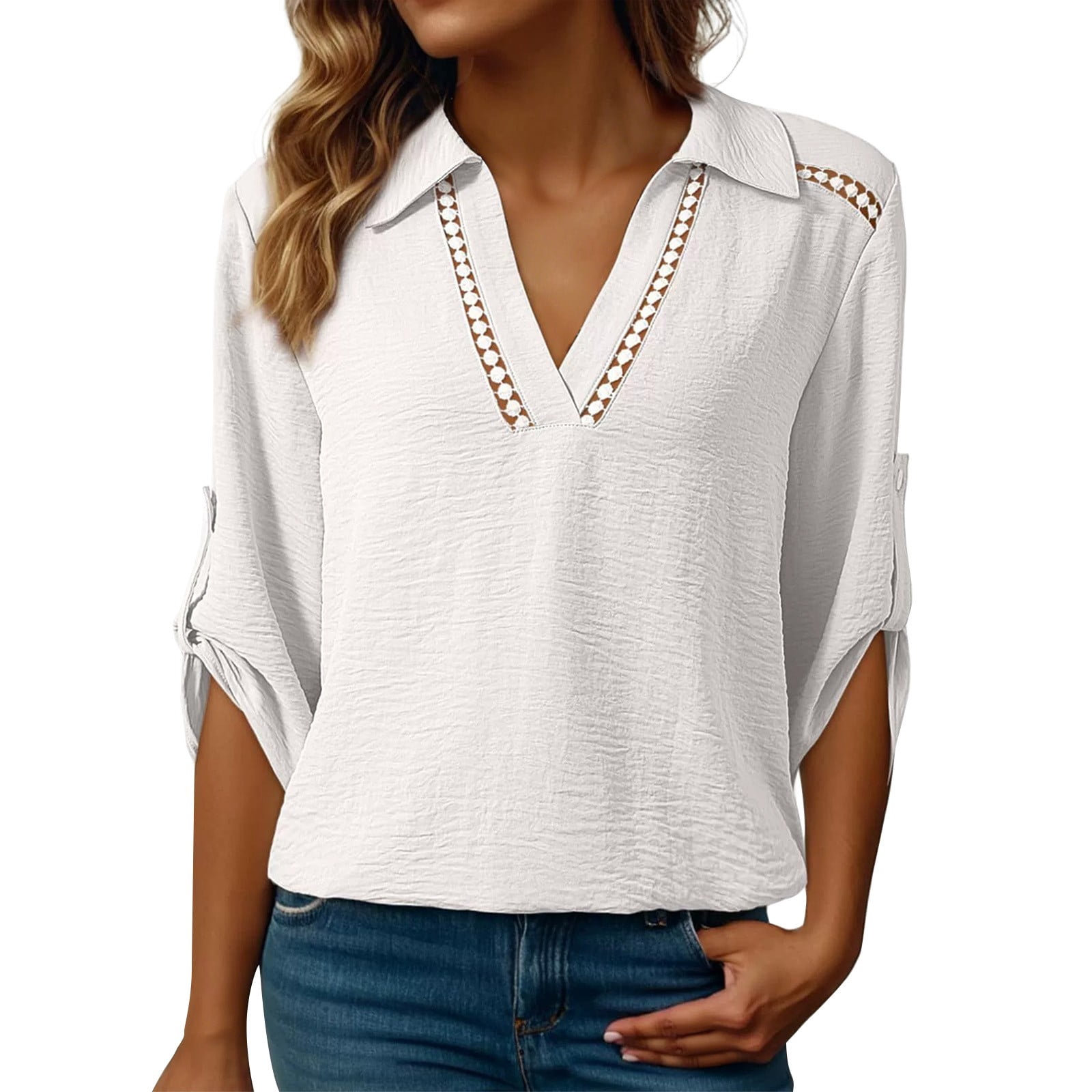 JWSVBF 3/4 Sleeve Tops for Women 2026 Spring Summer Y2K Clothes Loose ...