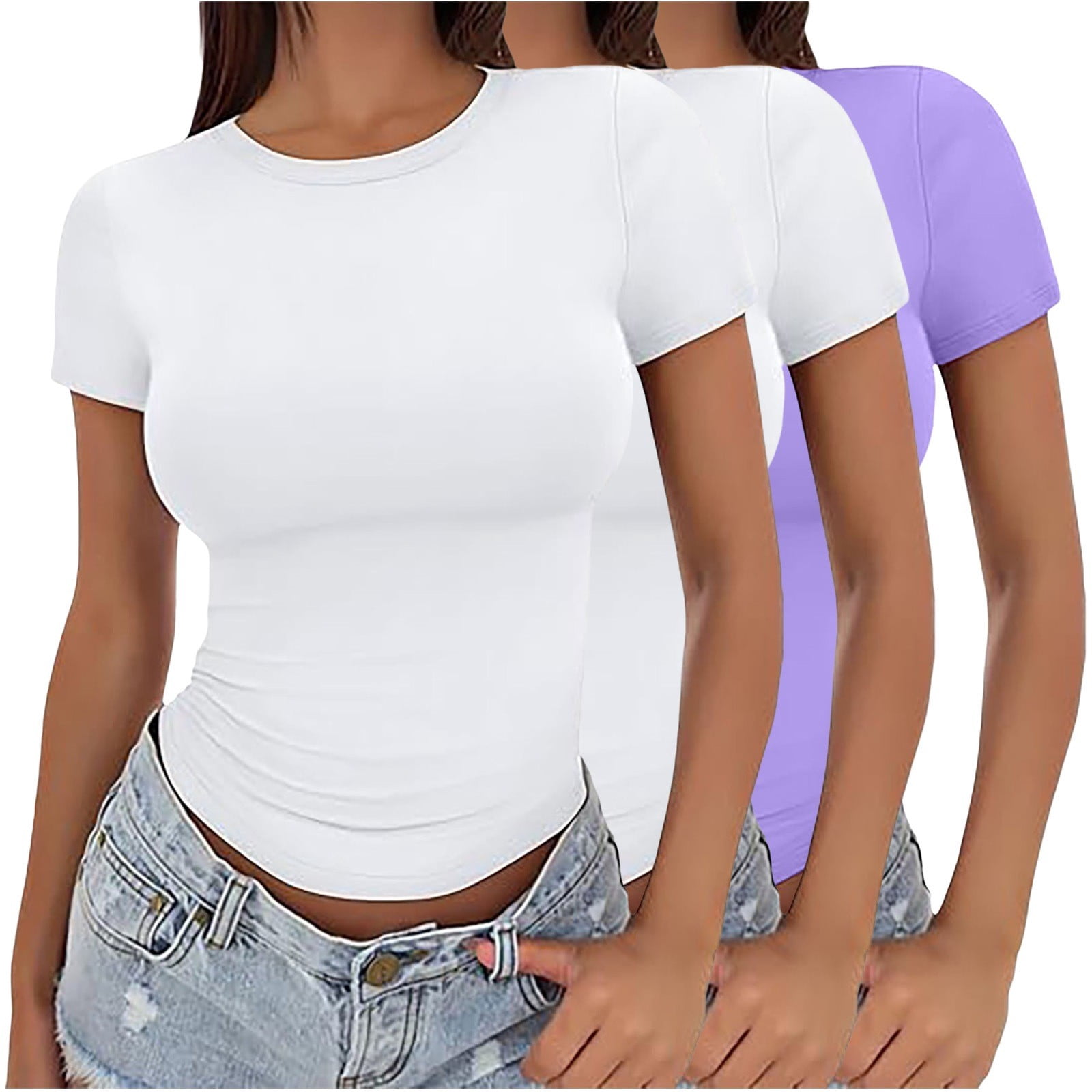 JWSVBF Short Sleeve Shirts for Women 2026 Spring Summer Y2K Clothes ...