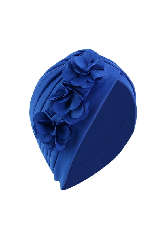 Turbans for Women Stain Lined Shower Cap Head Wrap Breathable Satin Lined Beanie Fashion Womens Hats Blue
