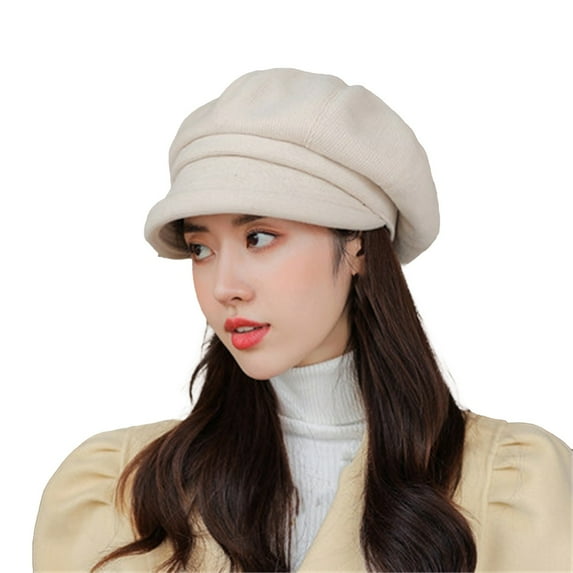 JWSVBF Women Beret Hat Cozy Baseball Cap Sun Visor Cotton Lightweight French Women's Hats & Caps White