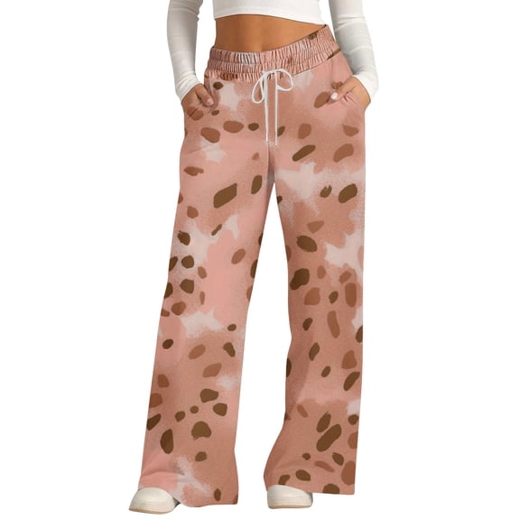 JWSVBF Women's Pants Halloween Pajamas with Pocket Workout Cotton BOO Polka dot Fleece Sports Winter Clothing Pajama Bottoms Rose Gold