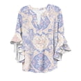 thumbnail image 1 of JWSVBF Womens V Neck T Shirts Long Sleeve Shirts for Women Floral Tshirts Shirts for Women Y2K Clothes Light Violet, 1 of 5
