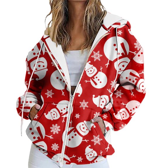 JWSVBF Zip Up Hoodies Women Party Womens Sweatshirts Cozy Going Out Tops Long Sleeve Y2K Hoodie Red1