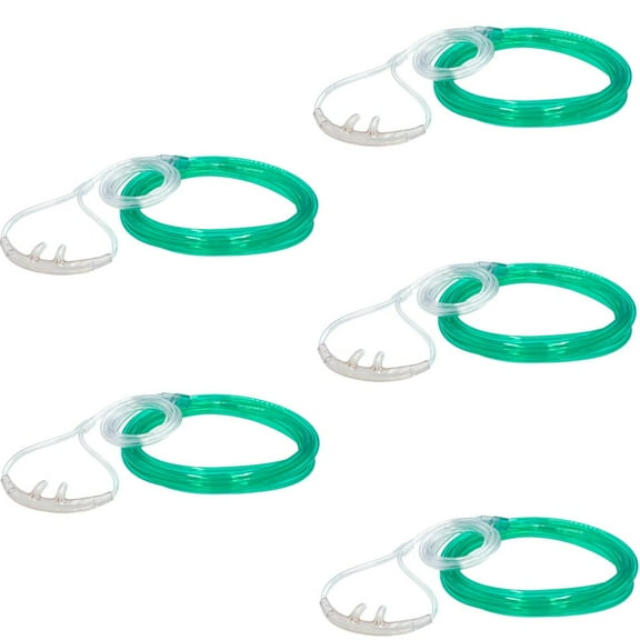 JWYN 5pk 7Ft Adult Oxygen Nasal Cannula, High Flow, Salter Style, Trumpet Connector