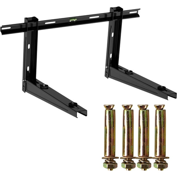 JWYY Outdoor Wall Mounting Bracket, Heavy Duty Foldable, 22" x 31" x 15" for 9000-36000 BTU Universal Mini Split Ductless Air Conditioner Heat Pumps, Compressors & HVAC Systems, Black