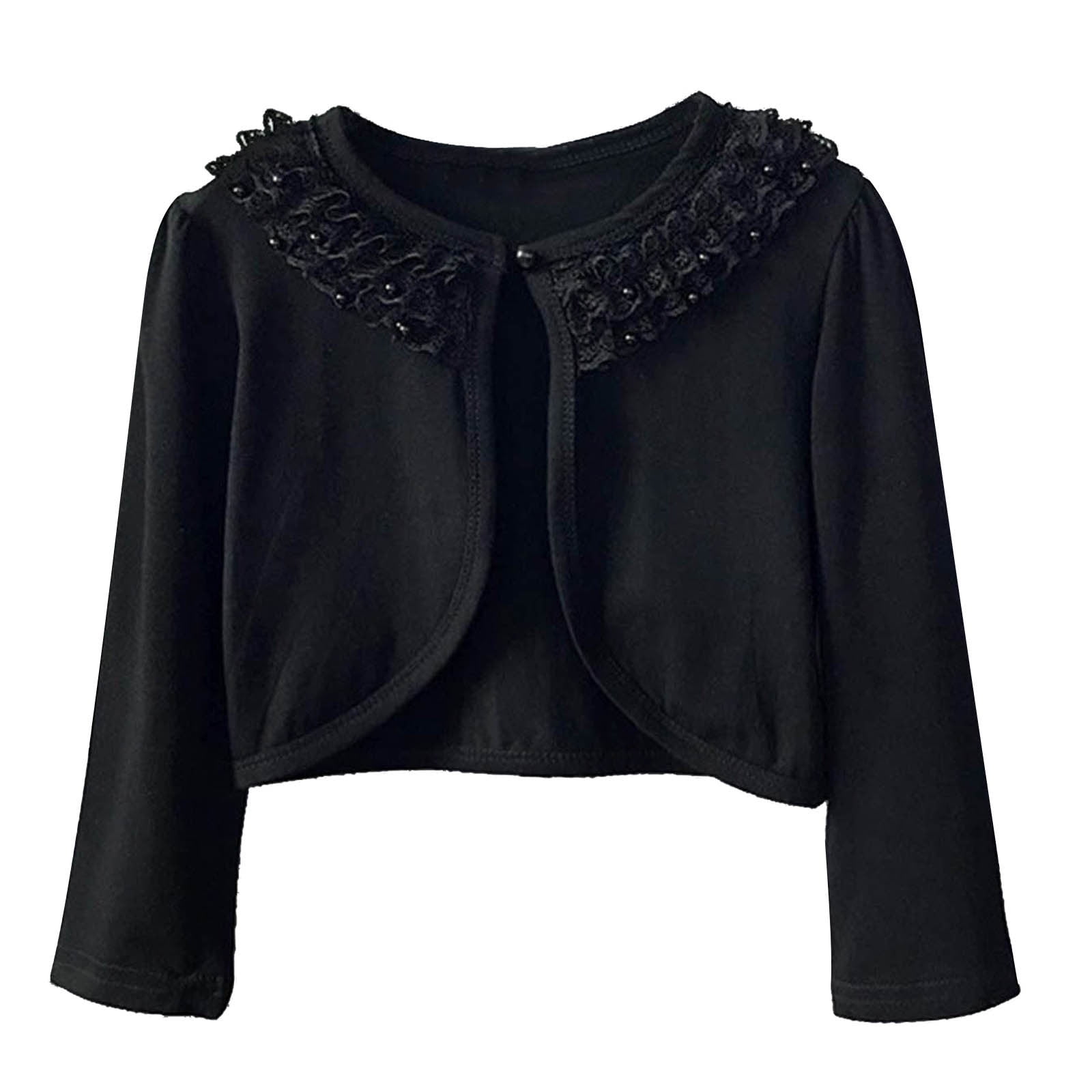 Buy JWZUY 2 9Years Toddler Kids Children Girl Shrugs Solid Long Sleeve Lace Bolero Princess Cardigan Shrug Black 8 9 Years at Ubuy Pakistan
