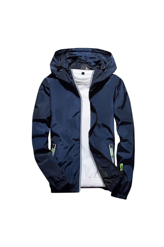 Fall Hooded Jackets for Mens Zipper Baseball Outerwear Teen Boys Sports Casual Lightweight Coat Red XL