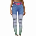 thumbnail image 1 of JWZUY Faux Jean Leggings Jeggings for Women High Waist Tummy Control with Back Pockets Denim Print Cotton Blend Jeans Multicolor L, 1 of 5