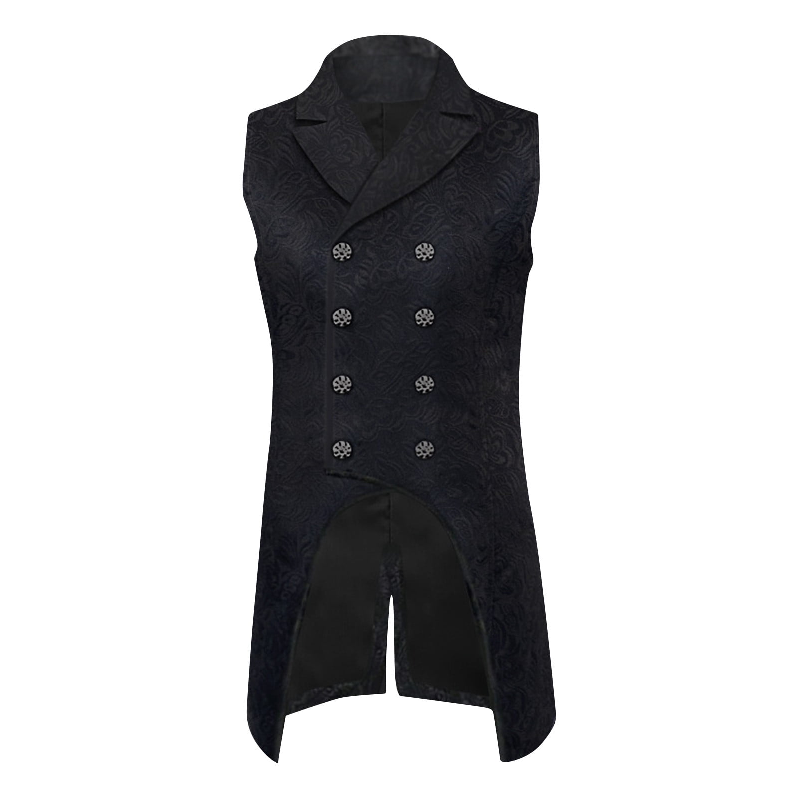 Medieval Retro Gothic Suit Jacquard Vest Black Velvet Collar main image 1