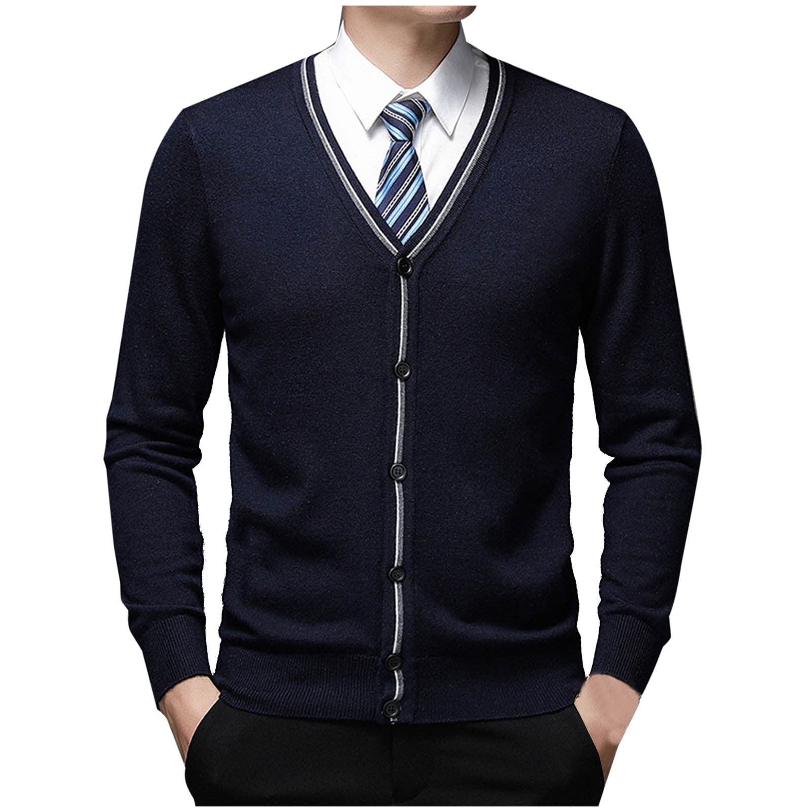 5242 Cream Slim Fit Men Cardigan