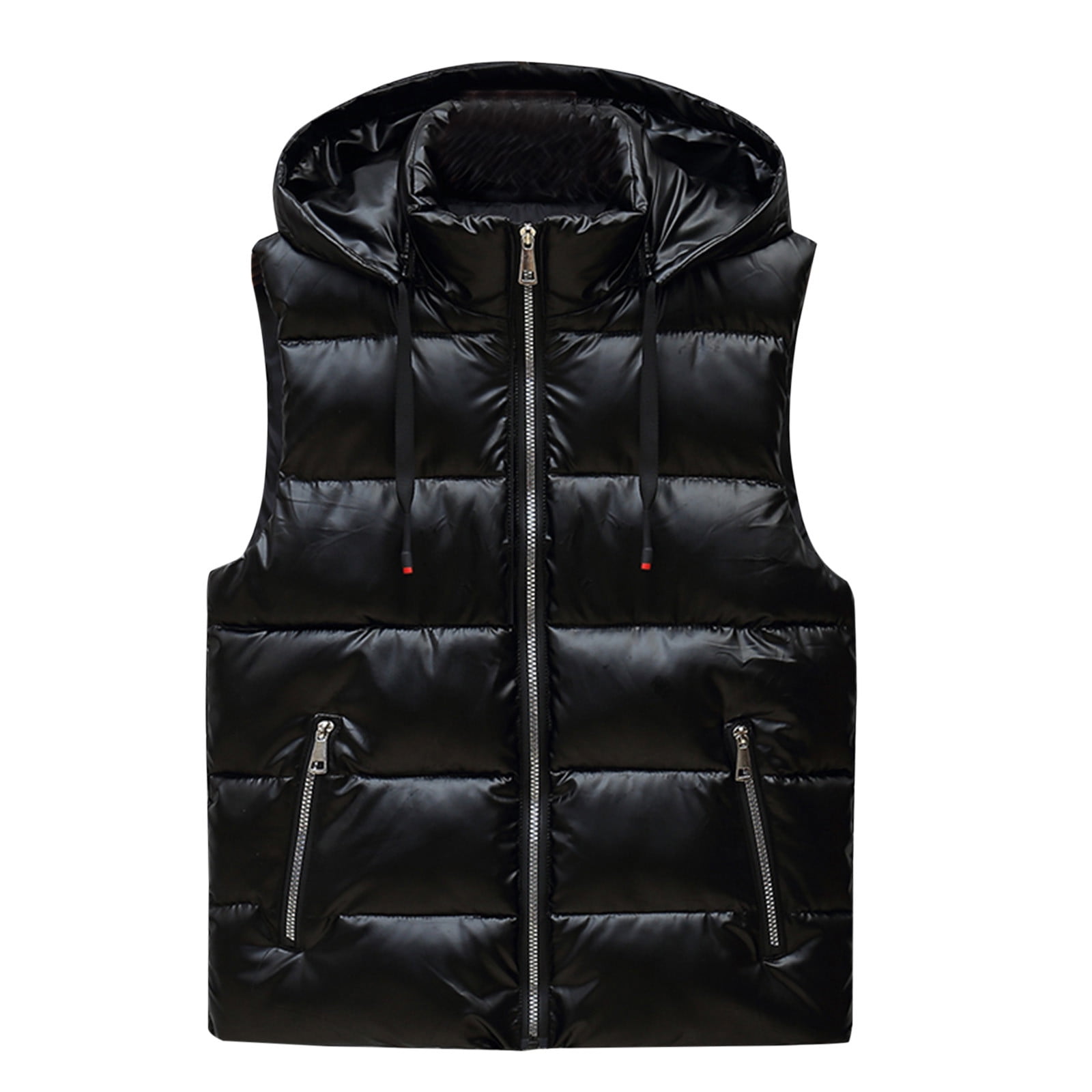 JWZUY Men's Lightweight Puffer Vest with Hood Sleeveless