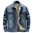 thumbnail image 1 of JWZUY Men's Sherpa Fleece Lined Denim Jacket Warm Winter Trucker Jacket Button Down Jean Jacket Dark Blue XXXL, 1 of 6