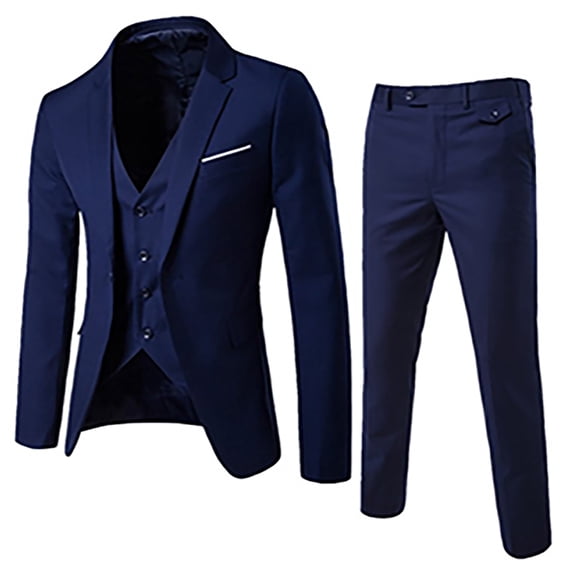 JWZUY Men's Suit Jacket Vest Suit Pants Three-piece Suit